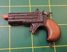 VTG 80'S Die Cast Miniature Brass Derringer Cap Gun Pistol Works 2.25" V