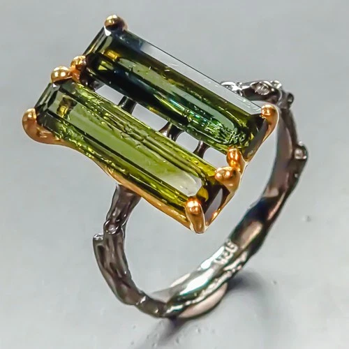 IF Quality 5 ct+ Natural Tourmaline Ring 925 Sterling Silver Size 7 /R447797