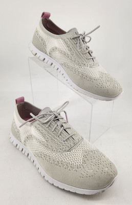 Cole Haan Women s Size 9 B Zero Grand Knit Oxford Shoe Gray White Comfort W24030
