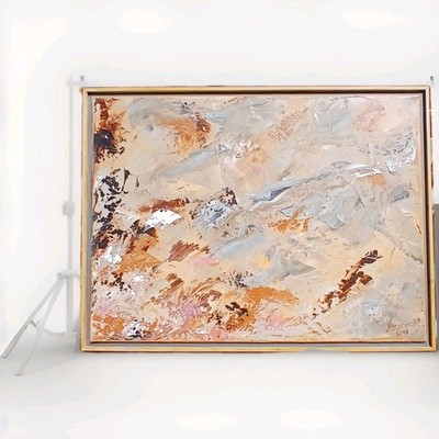 Abstrakt Spachtel   Original Acrylbild Braun  Spuren  80x60 cm Gerner