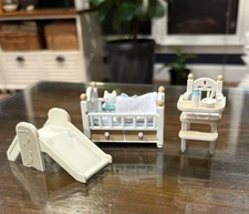 Calico Critters Sylvanian Families Nursery Set Crib Slide High Chair