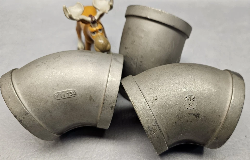 Elbow Pipe 45 Degree 316 Stainless Steel 2" Connections Y1150 Lot of 3 - Image 4 of 4