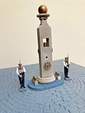 1/30-32 Scale 8 " High Custom Built Stone Naval Memorial Monument w/ Round Base