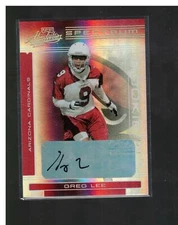 2006 PLAYOFF ABSOLUTE GREG LEE #172 ROOKIE AUTO 31/50 PITT PANTHERS CARDINALS