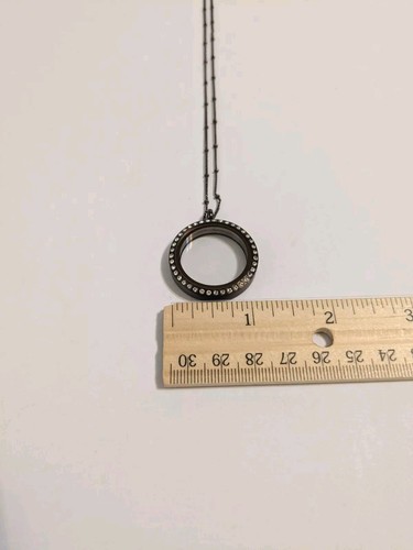 Origami Owl Crystal Lined Hinged Clear Locket 15" Necklace. Chocolate Shade. - Picture 18 of 19