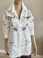 New Valentino Long 30" Lace Blouse Shirt Tops Small