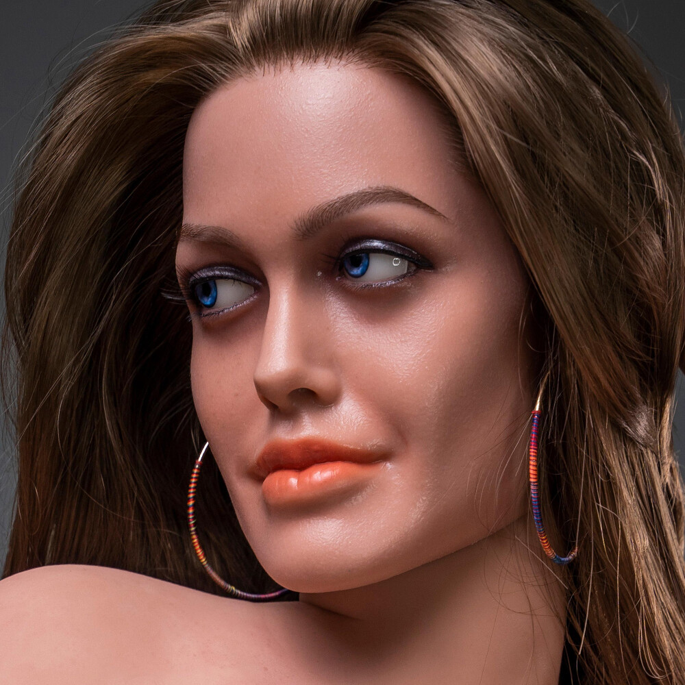 Full Silicone Sex Doll Head Thick Lip Implanted Hair Adult Love Toy head