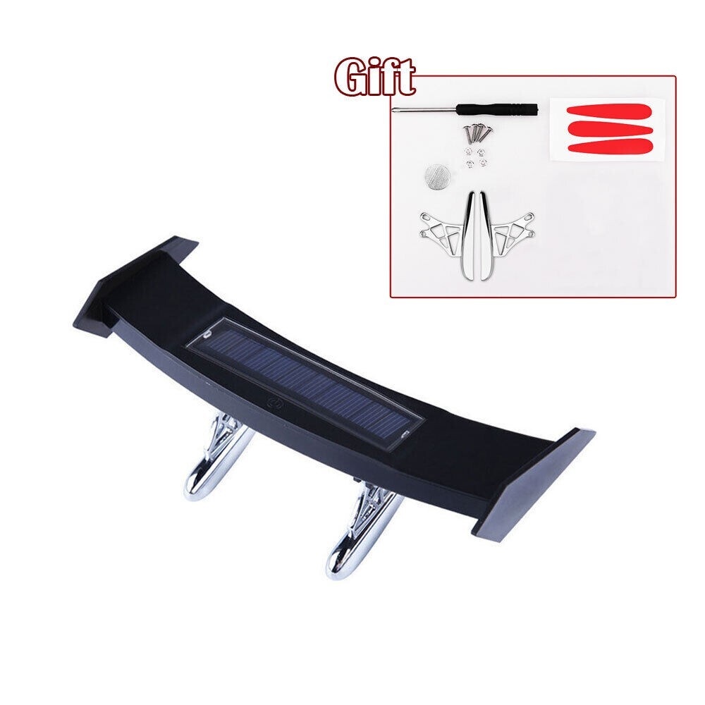 Car Rear Spoiler Light Solar Flashing Warning Waterproof Tail Light