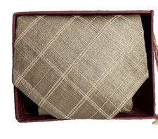 Hand woven silk tie Kosa metallic gold colour NEW IN BOX unusual gift for men