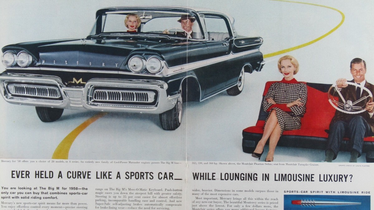1958 Mercury Montclair Phaeton Vintage Original Print Ad 8.5 x 11