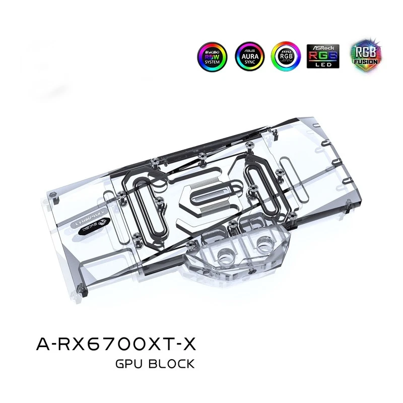 GPU Block for AMD Reference RX 6700XT w/Backplate A-RX6700XT-X 5v RGB 2024 NEW - Image 2 of 4