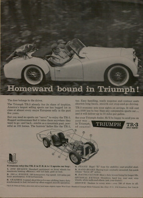 1960 Triumph TR-3 European Rally U.S. #1 Sports Car Buy Photo VINTAGE PRINT AD