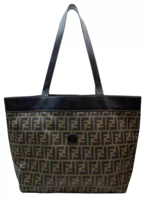 SALE Fendi tobacco Zucca print leather XL tote bag