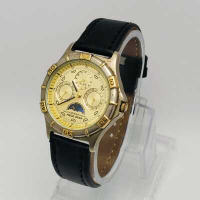 Seiko Alba V33F-6A80 Field Gear Moon Phase Quartz Vintage Watch