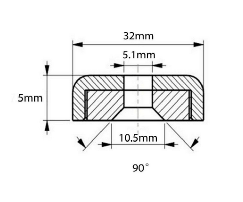 4Pack Neodymium round Base Cup 100LBS Strong Rare Earth