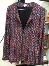 Hoss Intropia Jacket Blouse Sequins Zips Ethnic Style Sz40 Uk 10-12 Viscose New