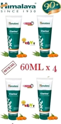 Himalaya CLARINA ANTI ACNE FACE WASH GEL 4 X 60ml FREE SHIP 2027