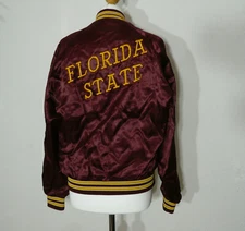 Vintage Florida State Seminoles Satin Chalk Line Jacket Size 5 S M burgundy