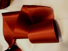 1.-1/2"  WIDE SWISS DOUBLE FACE SATIN RIBBON - RUST - by the yard