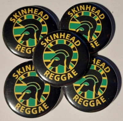 Skinhead Button 1x Skinhead Reggae Button Jamaica Reggae Ska Skin SHARP RASH Punk Oi ...