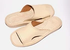 Women's Beige Leather Comfort Slippers. High Quality Slippers from Poland