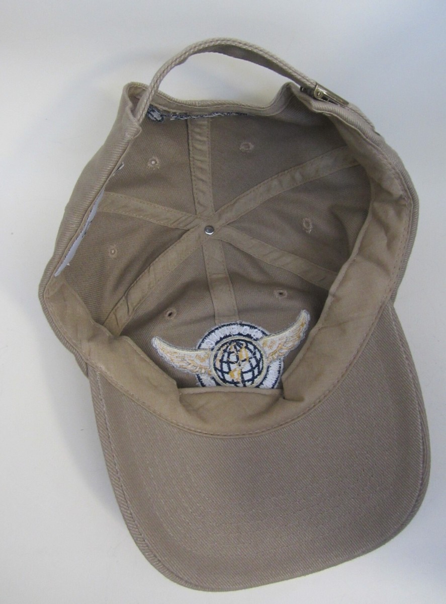 Vtg BOEING Tan Brown Baseball Hat Cap Strapback Aviation Wings World Dad Hat Rad View 3