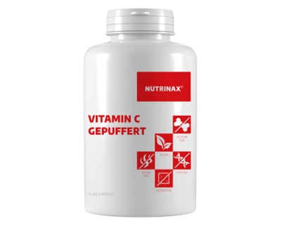 NUTRINAX Vitamin C gepuffert - 500mg - 365 vegane KApseln - Jahresvorrat - vegan - NX