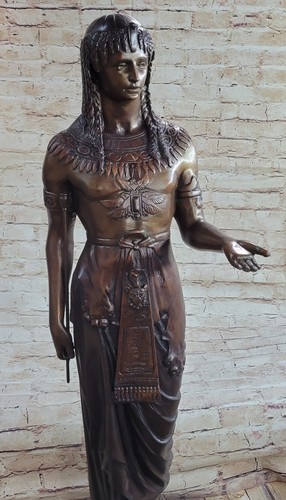 3 Feet Original Signed Egyptian Princess Statue Figurine Bronze Sculpture Statue - Picture 8 of 10