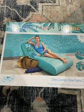 New H2O GO Luxury Fabric Covered Lounge Pool Chair Float Fabric Cover 64  X37  
