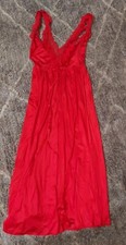 Lady Desiree Nylon Lace Nightgown Womens Size Large L Vintage Made In USA Red