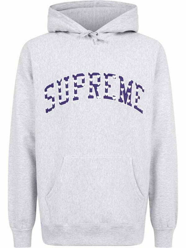 Supreme Medium Hearts Arc Hooded Sweatshirt Ash Grey Men's SS21