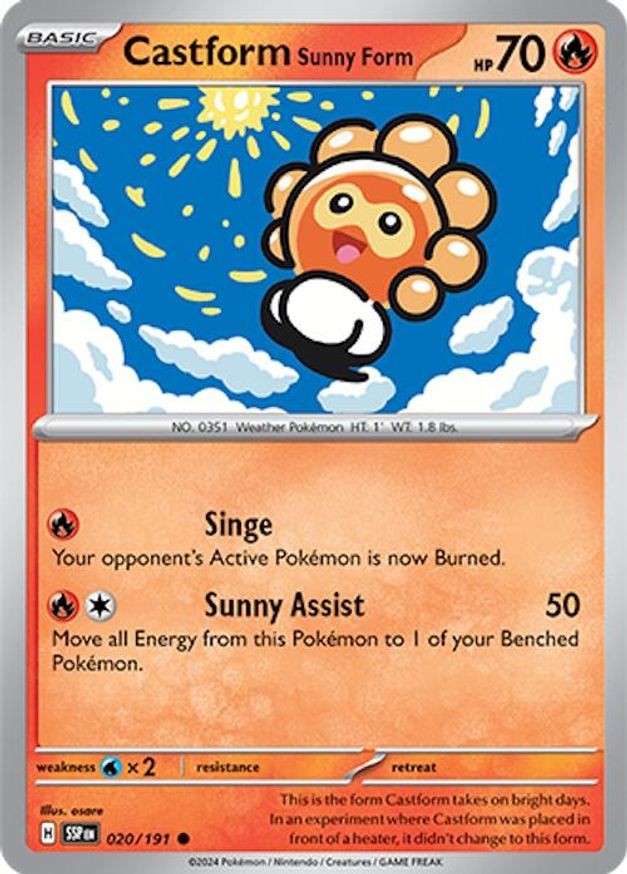 Pokemon Castform Sunny Form (20/260) Surging Sparks NM