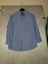 Men's Shirt Size M US Polo Association Long Sleeve Button Down Blue Striped