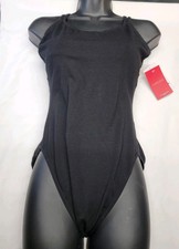 Capezio Double Strap Camisole Leotard Black Scoop Neck Criss-cross Back SZ XLA