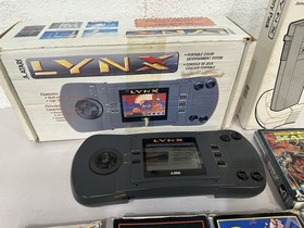 VINTAGE ATARI LYNX 1 CONSOLE BOXED 9X GAMES BATTERY PACK LOT CIB WORKING