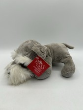 Russ Berrie plush stuffed Big Eyed "Arley" gray Schnauzer puppy dog 10" long NOS