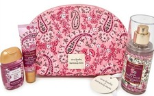 Bath Body Works EXCLUSIVE Vera Bradley Pink Berry Burst Paisley Bag X4