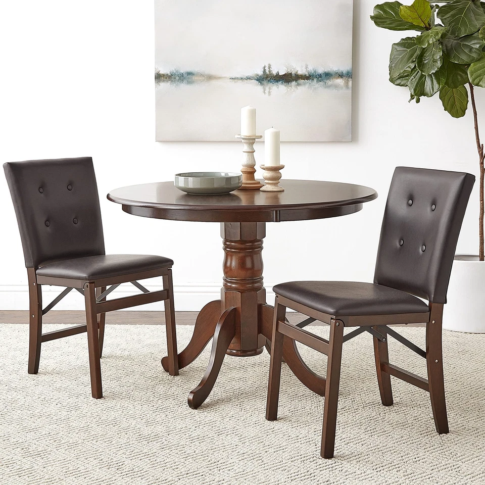 Silla Plegable STAKMORE Parson’s Acabado Cuero Adhesionado Espresso, 16D x 17W x 3... Foto 2 de 4