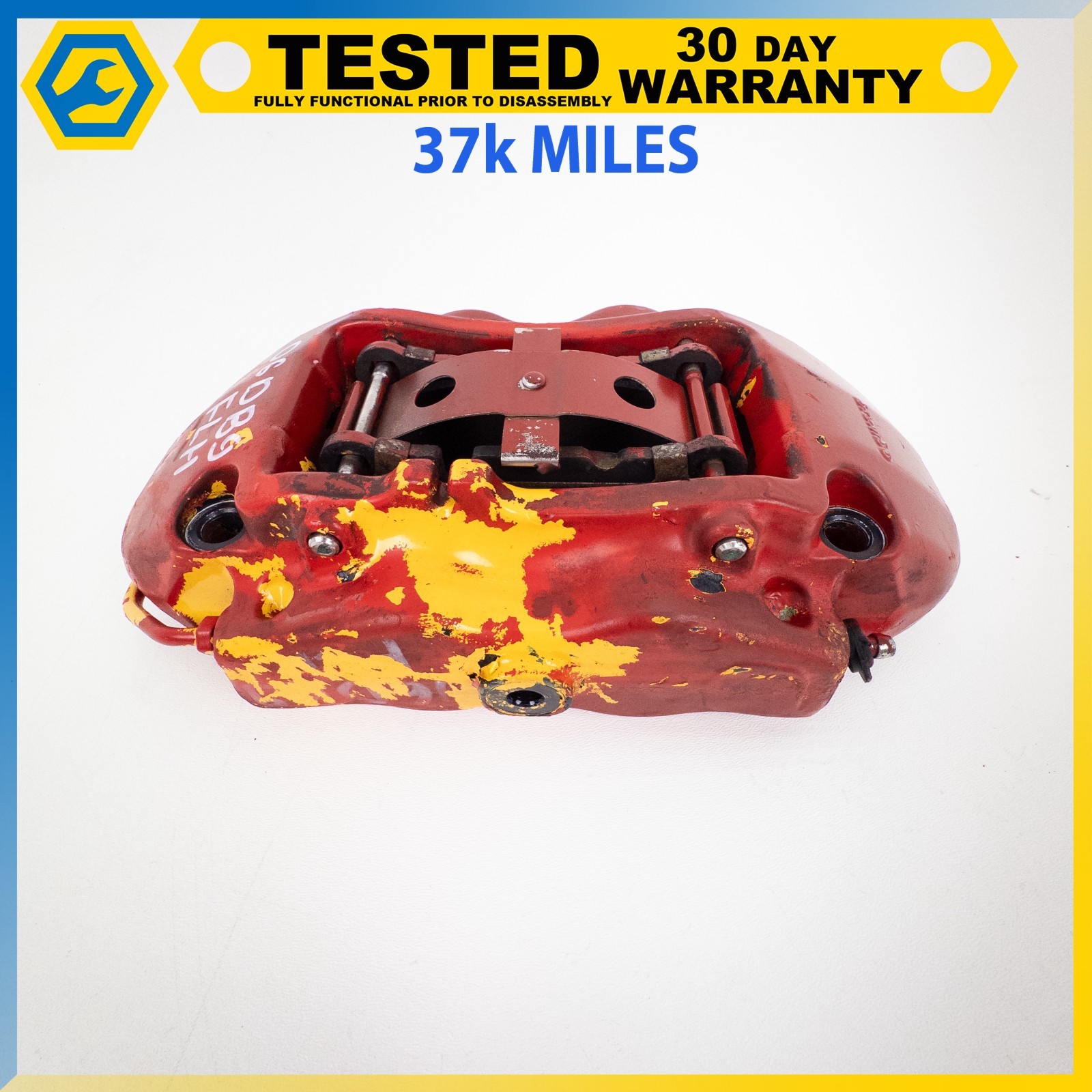 05-16 ASTON MARTIN DB9 VANTAGE FRONT LEFT RIGHT PARKING BRAKE CALIPER RED SET OE