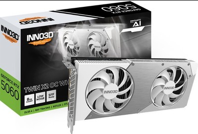 INNO3D nVidia GeForce RTX 5060 TWIN X2 OC WHITE 8GB GDDR7 2527MHz Boost Clock...