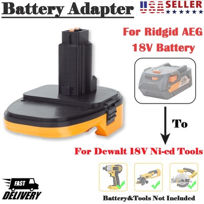 Adapter For Ridgid 18V AEG Lithium Battery to For Dewalt 18V Ni-cd Cordless Tool