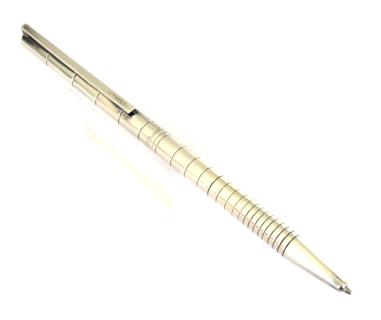 Stylo bille S.T. Dupont de prestige en laque noire et anneaux plaqués or