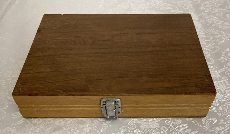 Vintage Wooden Travel Backgammon Set Briefcase Dice Board Game Present Café - Image 2 of 4