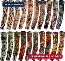 HOVEOX 20pcs Temporary Tattoo Arm Sleeves Arts Fake Slip on Arm Sunscreen Sleeve