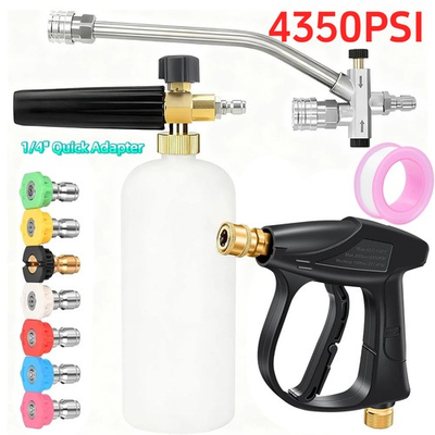 #ad 1 4quot; High Pressure Washer Snow Foam Cannon Lance Gun 1L Bottle with 7 Nozzle Kit $14.99