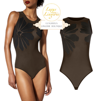 Body Tattoo String Body By Wolford Xs Saba Black Braun Schwarz Transparent Blume