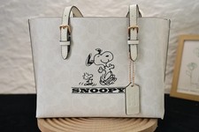 COACH  PEANUTS Collaboration Mollie Tote Bag 25 Snoopy CBJ87 Canvas New Outlet