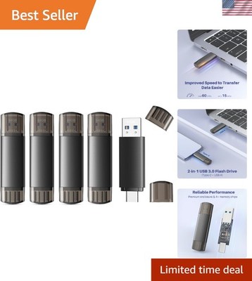 64GB USB C Flash Drive Dual USB 3.0 Flash Drive Type C + USB A Portable Type-...
