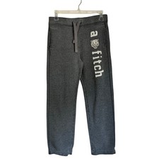 Y2K Kids Abercrombie Fitch Gray Logo Sweatpants Size L