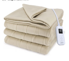Sunbeam Royal Ultra Fleece Heated Electric Blanket Twin Size, Twin, Pebble